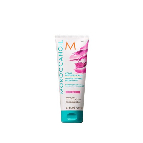 Colour Deposit Mask Hibiscus 200ml - Morocconoil - a conditioning treatment that lets your blonde bloom in vibrant pink, for light to medium blonde hair
